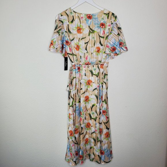 Lulu's Yellow Floral Belted Wrap Dress - Picture 3 of 4
